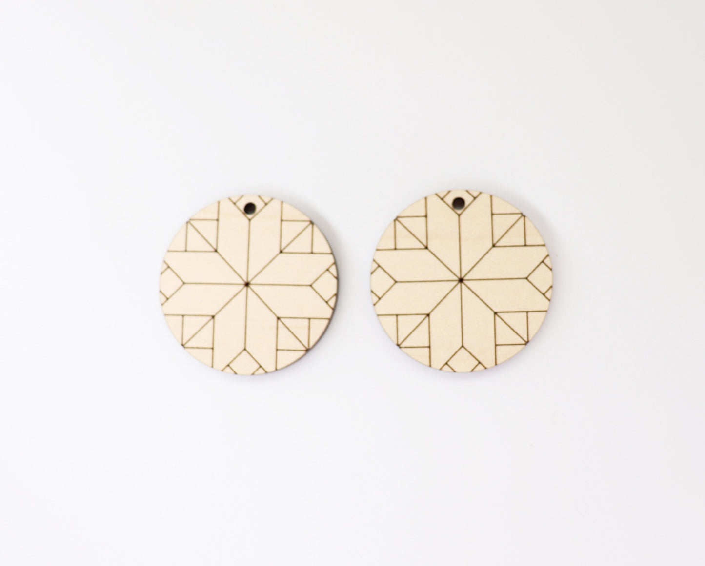 Barn quilt wood earring blanks, wood earring blanks, sold per set