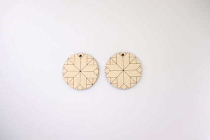 Barn quilt wood earring blanks, wood earring blanks, sold per set