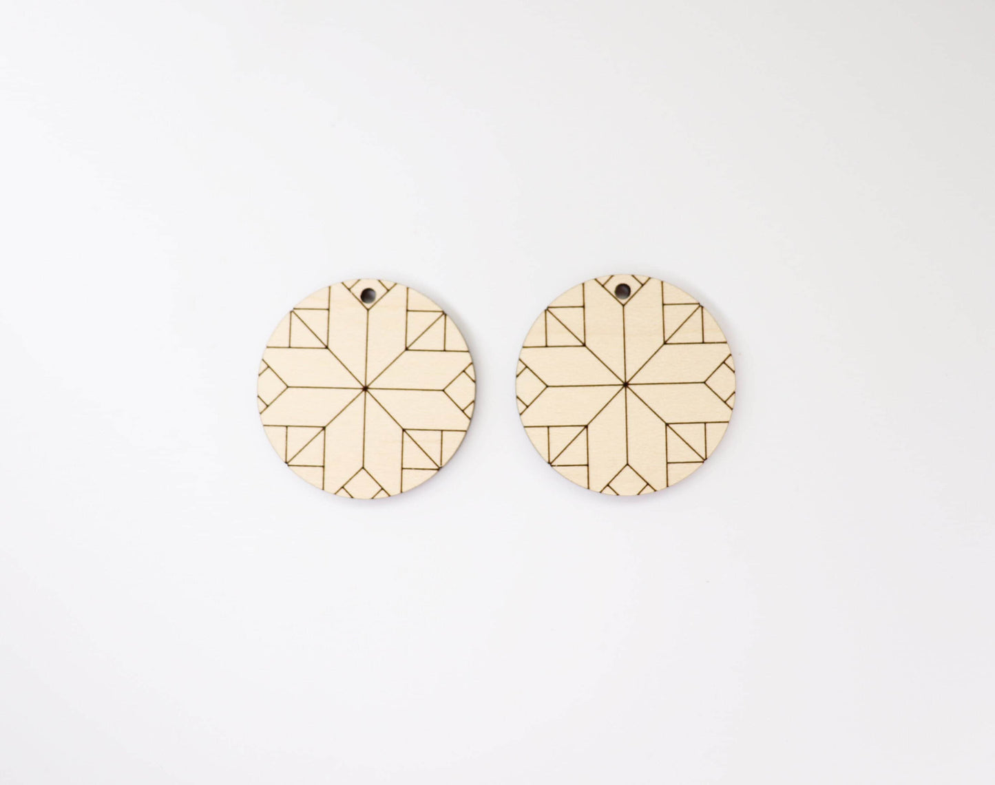 Barn quilt wood earring blanks, wood earring blanks, sold per set