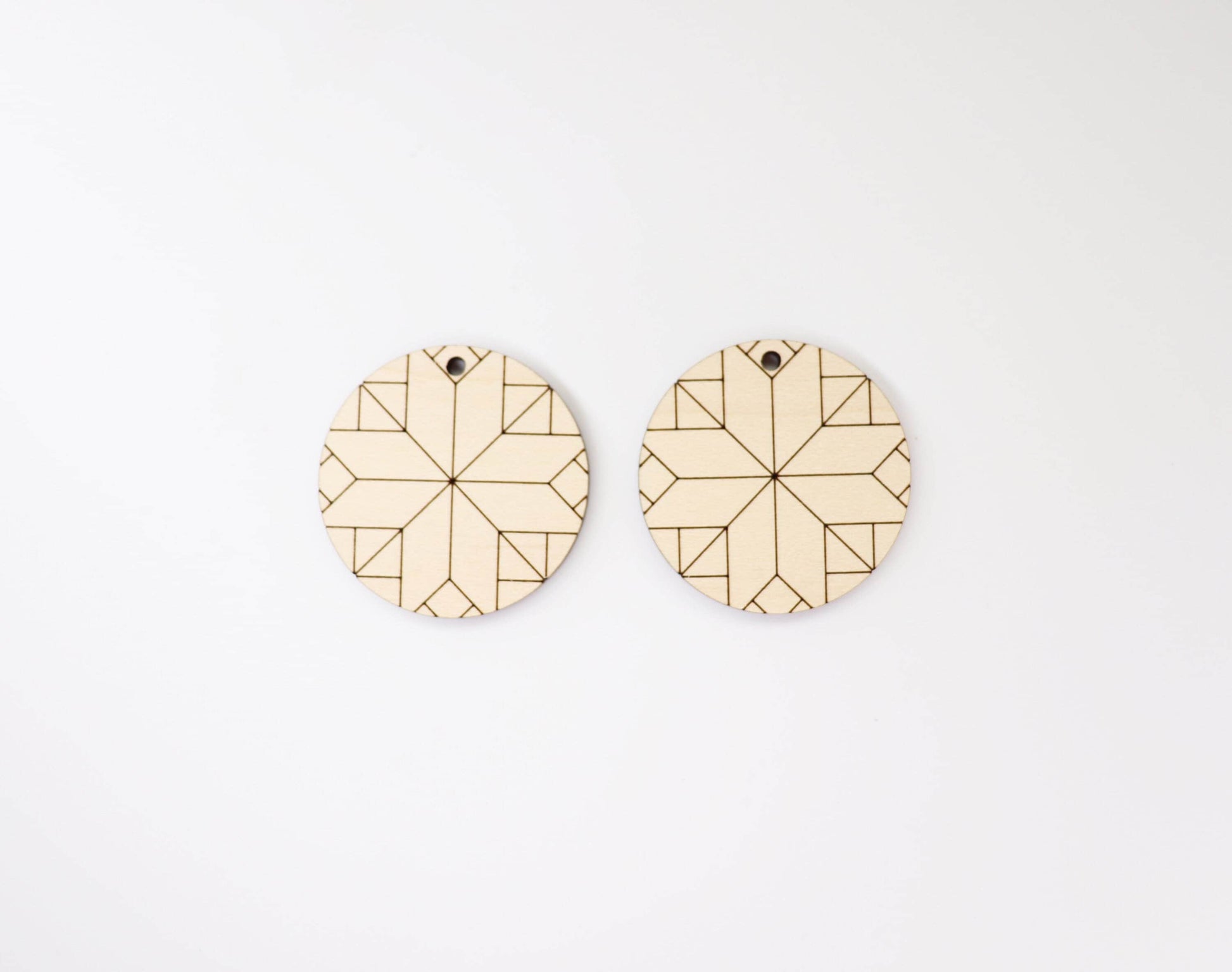 Barn quilt wood earring blanks, wood earring blanks, sold per set