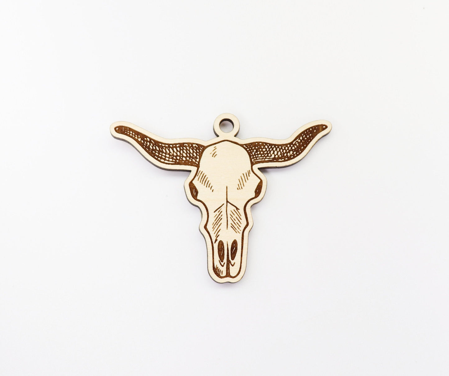 Bull skull Keychain blank, wood blanks, wood cutouts