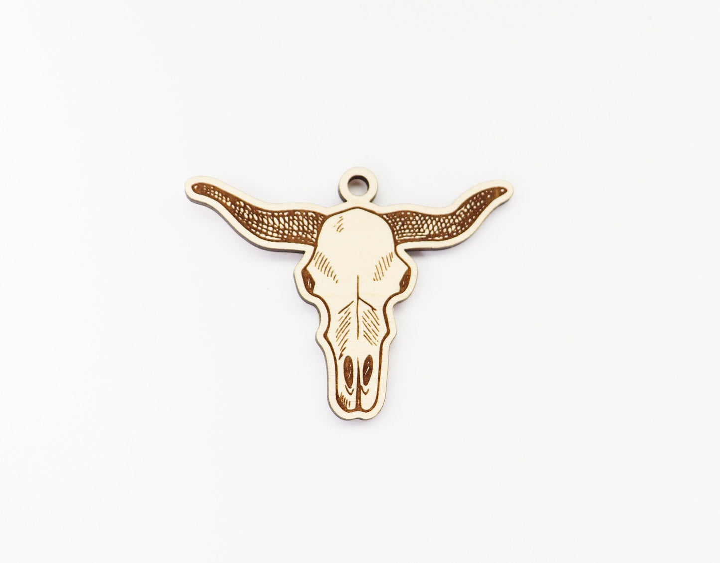 Bull skull Keychain blank, wood blanks, wood cutouts