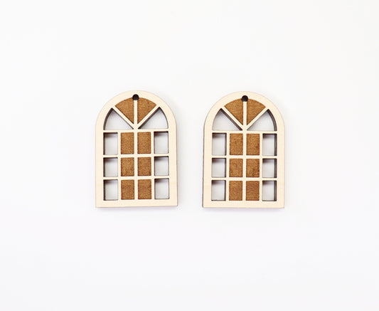 Window pane wood Earring blanks, wood blanks, DIY earrings