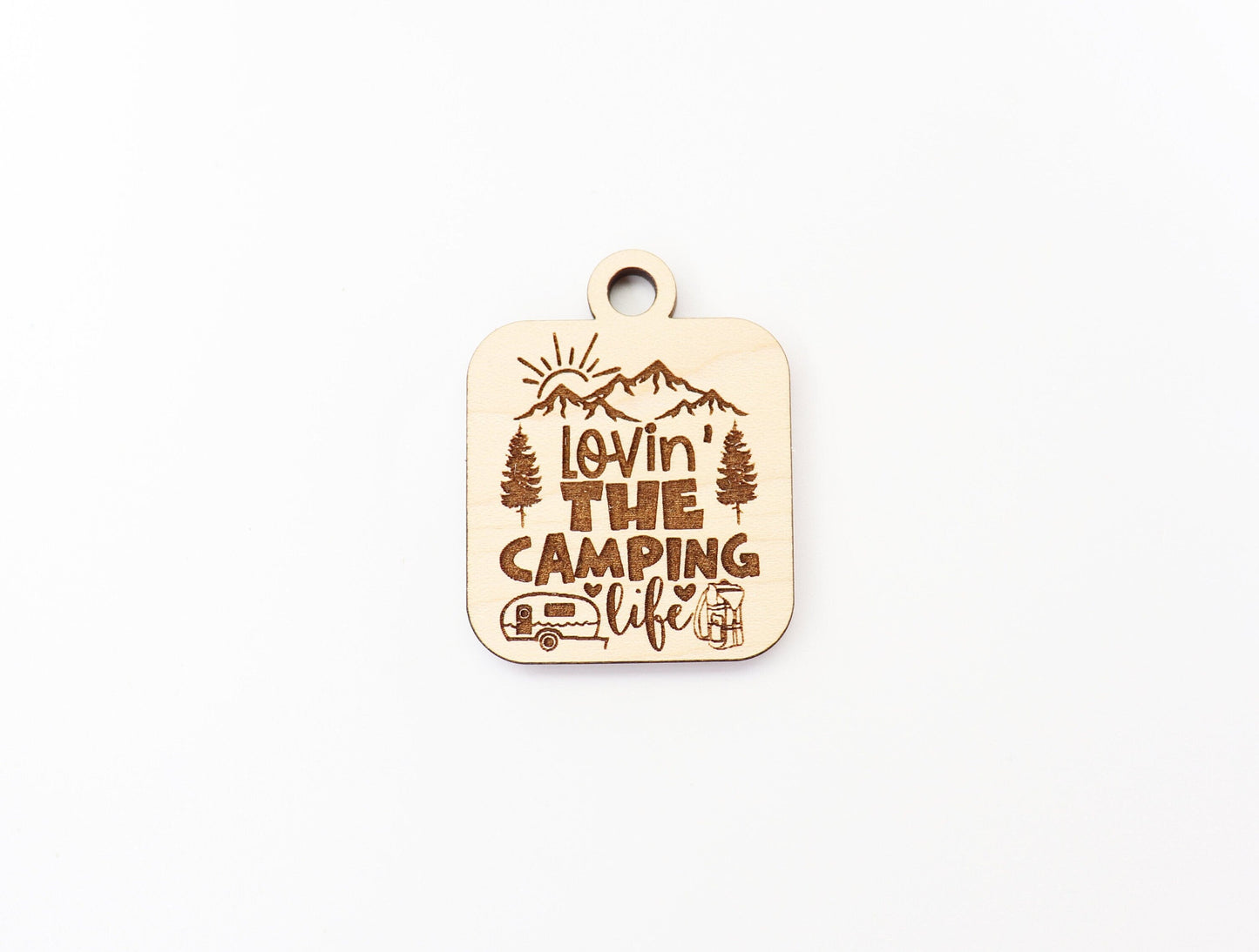 Camping life Keychain blanks, DIY keychain, wood blanks