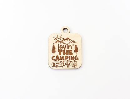 Camping life Keychain blanks, DIY keychain, wood blanks