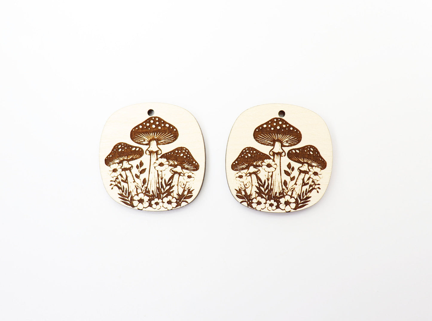 Mushroom earrings, DIY earrings, earring blanks, sold per set