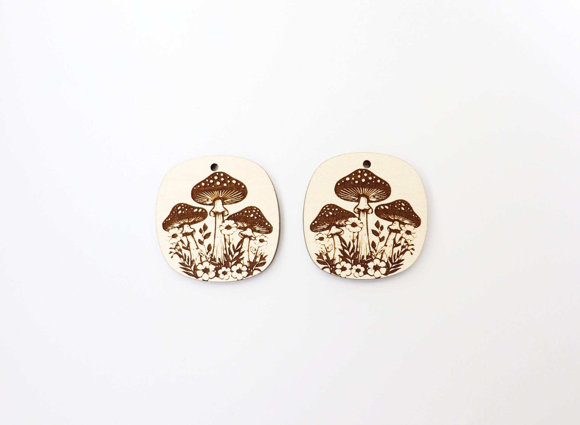 Mushroom earrings, DIY earrings, earring blanks, sold per set