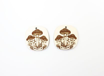 Mushroom earrings, DIY earrings, earring blanks, sold per set