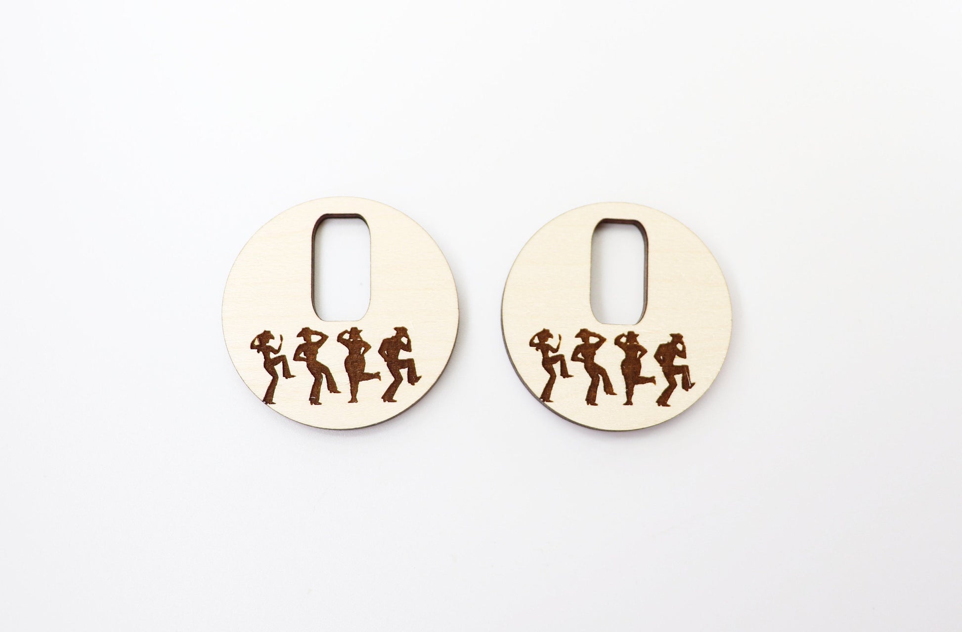 Line dancing earring blanks, laser cut blanks