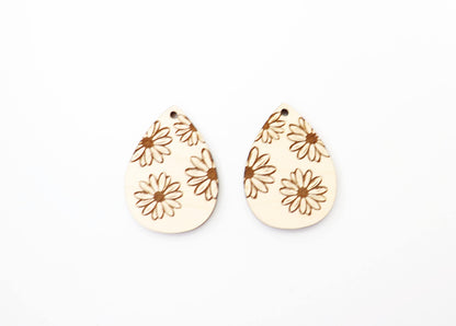 Daisy earring blanks, laser cut earring blanks, sold per set