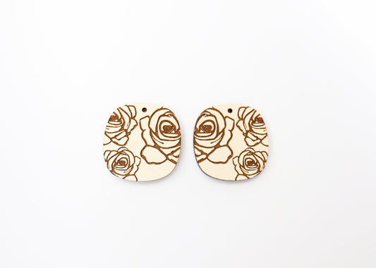 Rose earring blanks, DIY earrings, earring blanks, sold per set