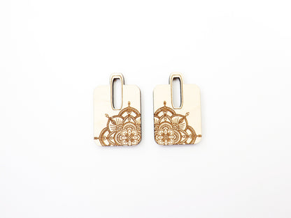 Square mandala Earring blanks, DIY earrings