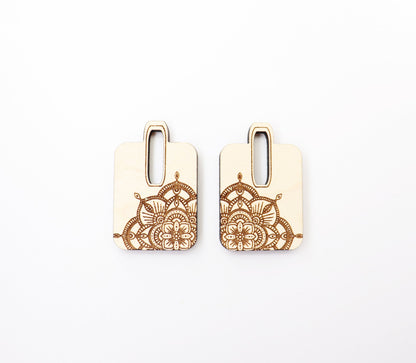 Square mandala Earring blanks, DIY earrings