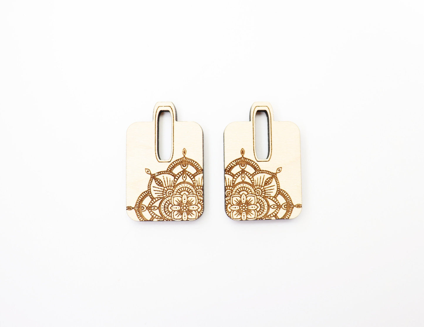 Square mandala Earring blanks, DIY earrings