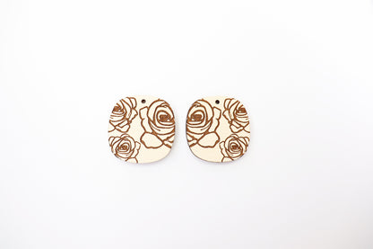 Rose earring blanks, DIY earrings, earring blanks, sold per set