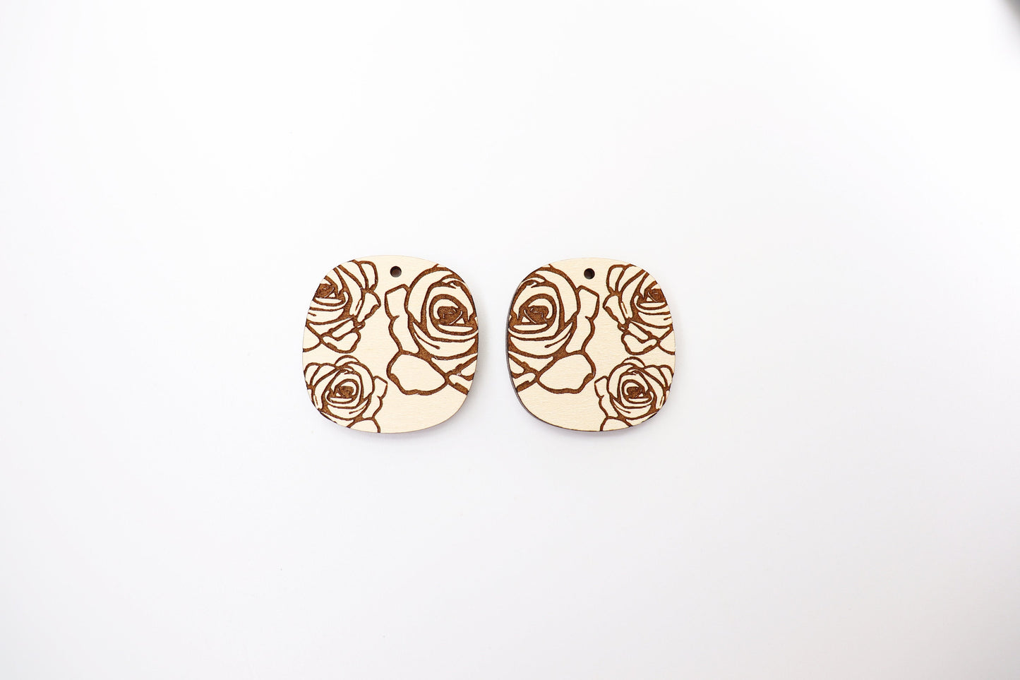 Rose earring blanks, DIY earrings, earring blanks, sold per set