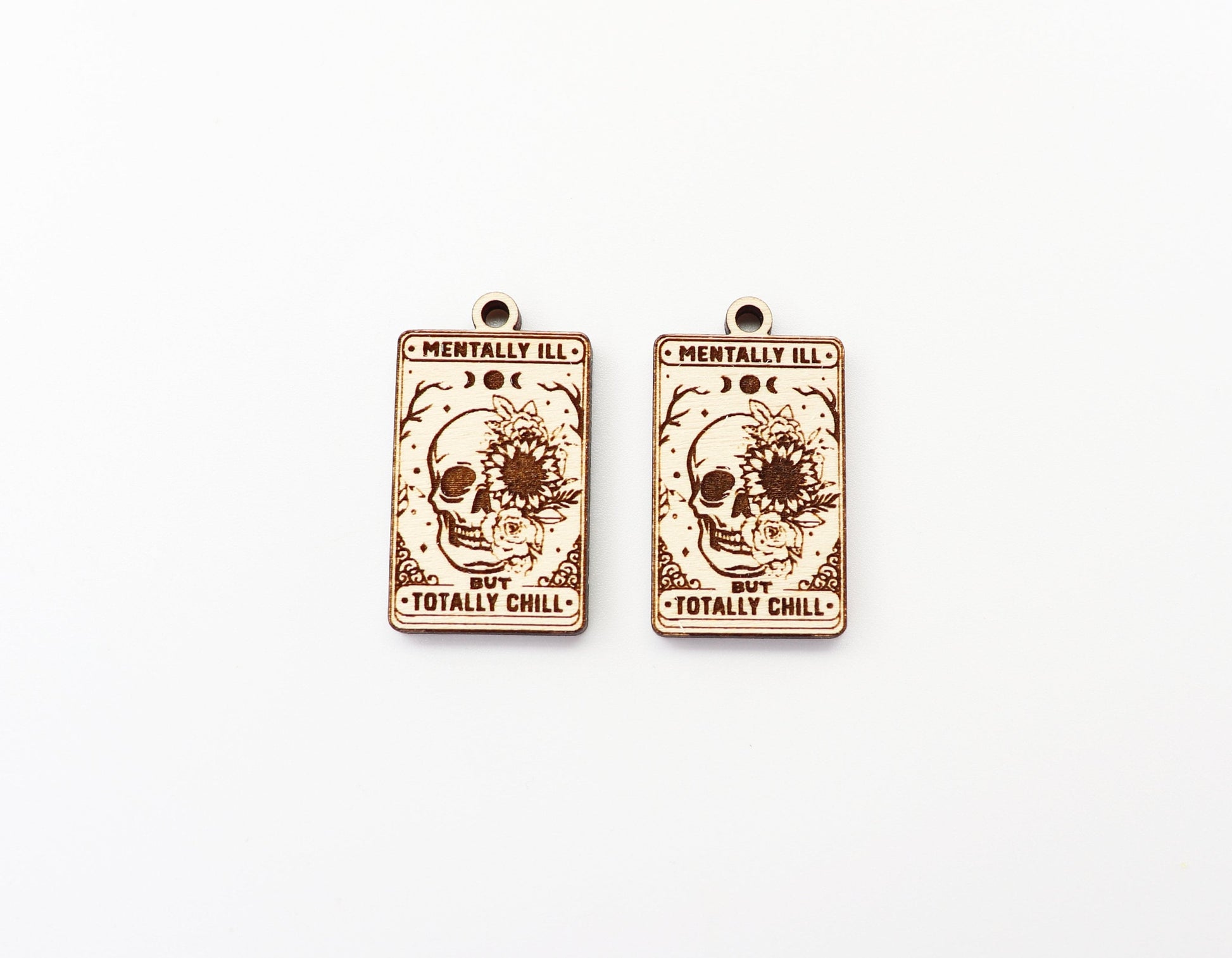 Skull earrings, earring blanks, sold per set