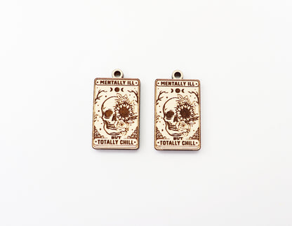 Skull earrings, earring blanks, sold per set