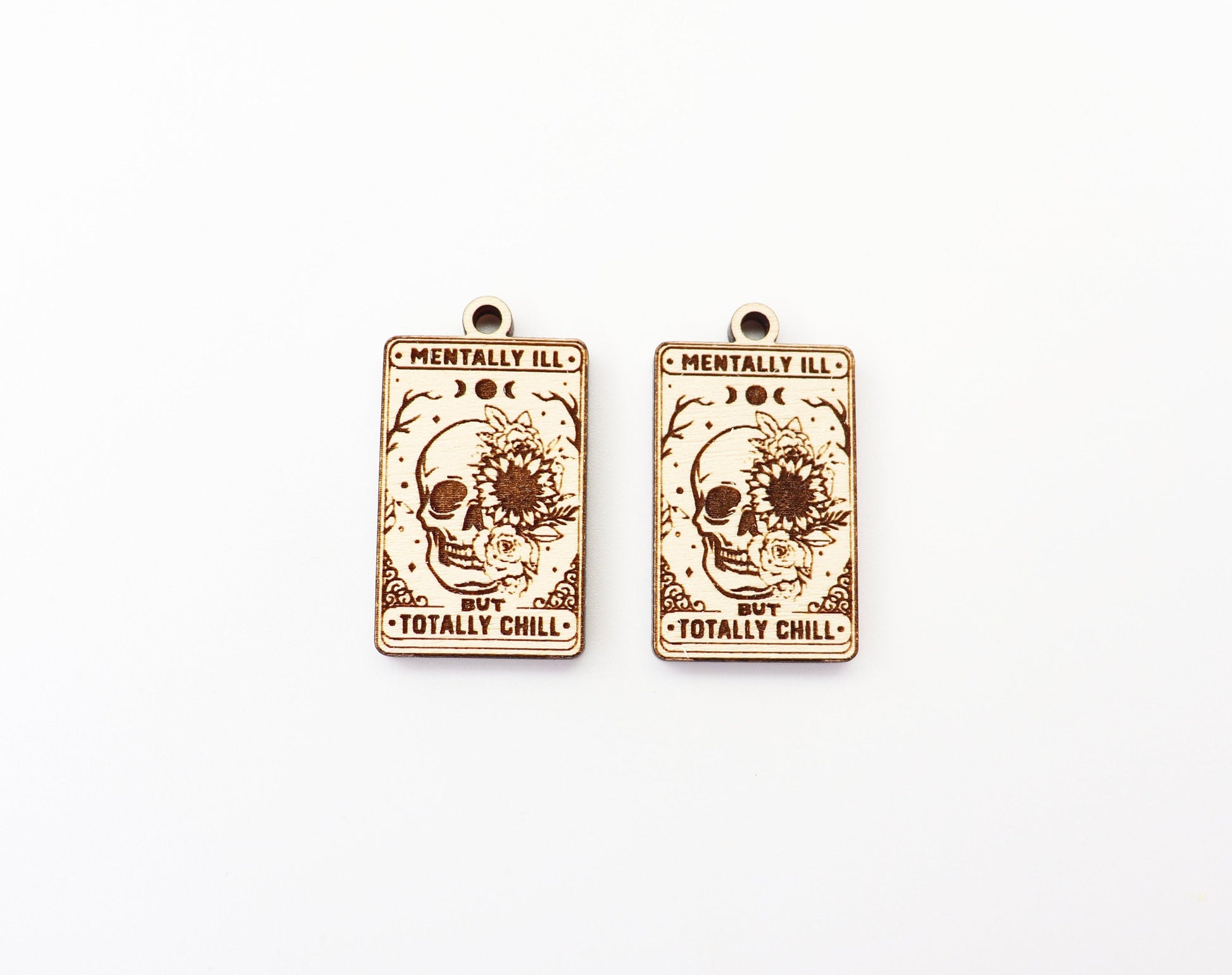 Skull earrings, earring blanks, sold per set