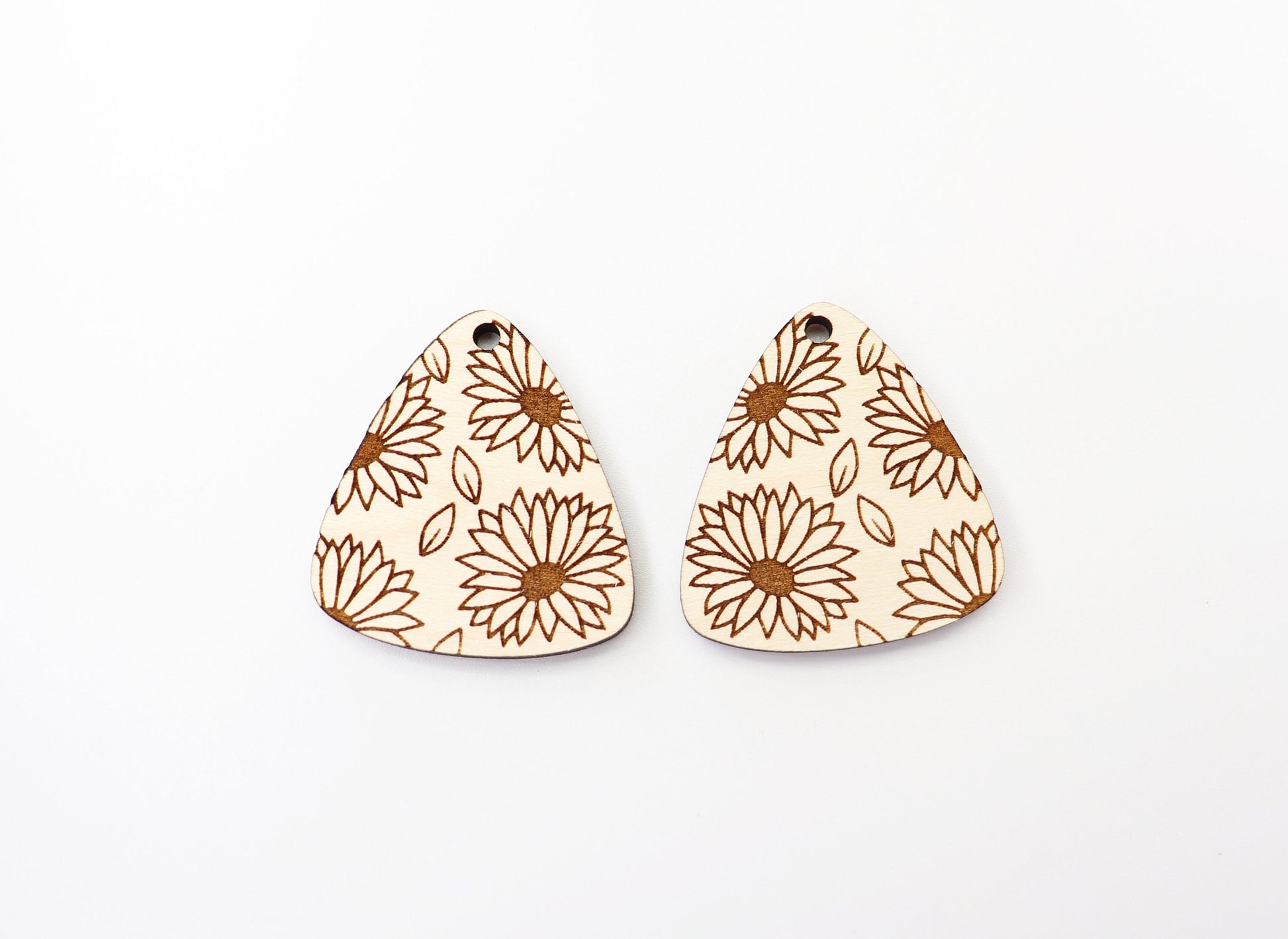 Flower wood earring blanks, earring blanks, wood cutouts