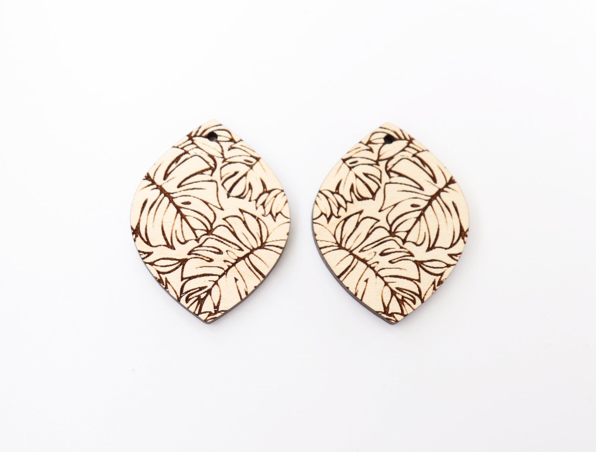 Leaf earring blanks, wood earrings