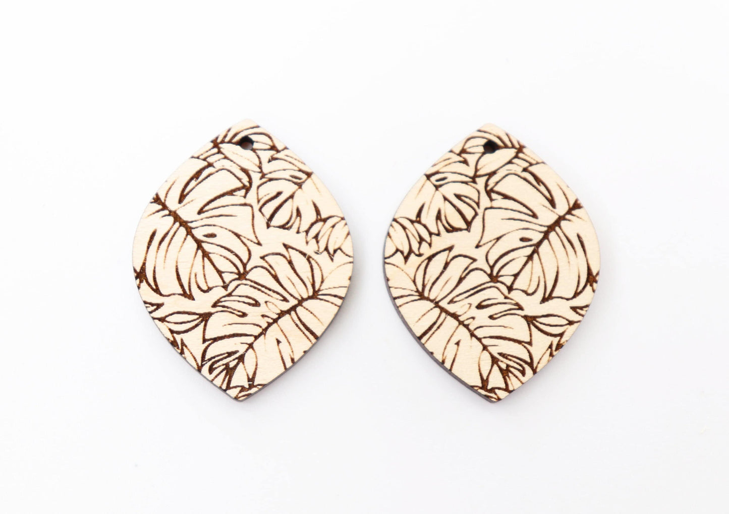 Leaf earring blanks, wood earrings