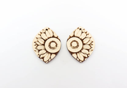 Sunflower blanks, earring blanks, wood cutouts