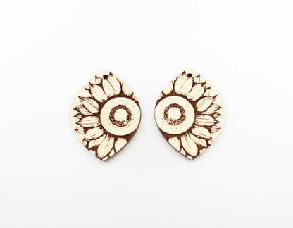 Sunflower blanks, earring blanks, wood cutouts