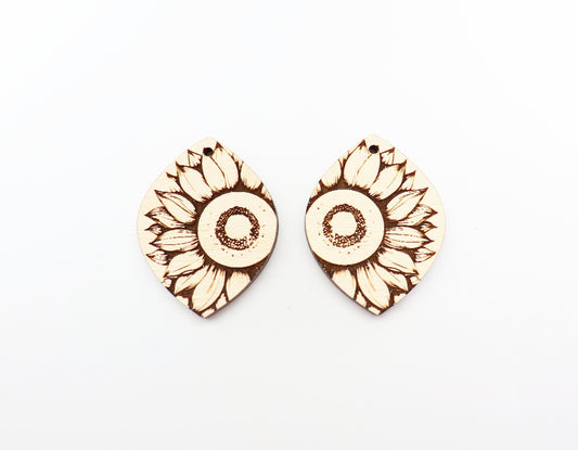 Sunflower blanks, earring blanks, wood cutouts