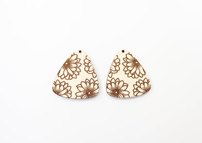 Floral earring blanks, DIY earrings, flower earrings, earring blanks, sold per set