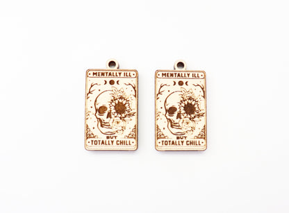 Skull earrings, earring blanks, sold per set