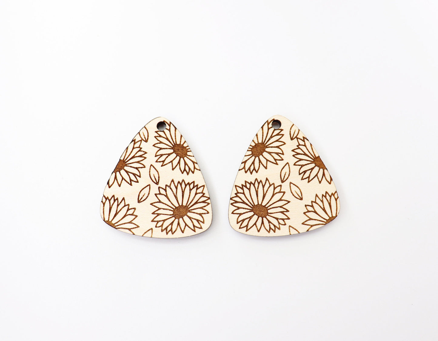 Flower wood earring blanks, earring blanks, wood cutouts