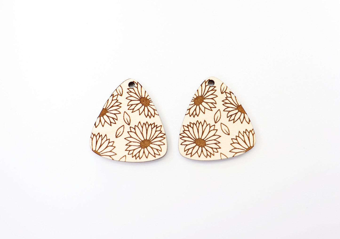 Flower wood earring blanks, earring blanks, wood cutouts