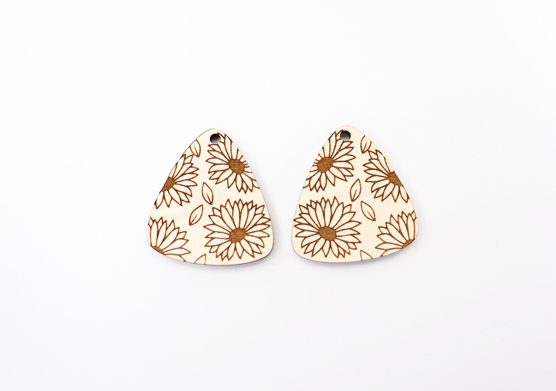 Flower wood earring blanks, earring blanks, wood cutouts