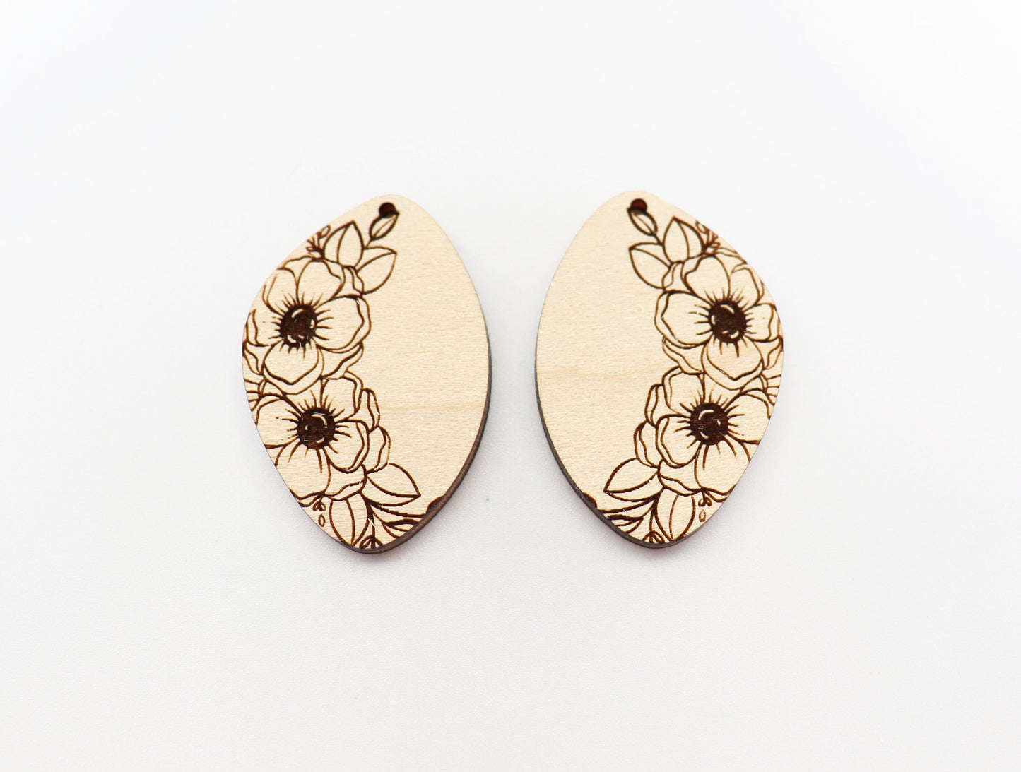 Floral earring blanks, wood blanks