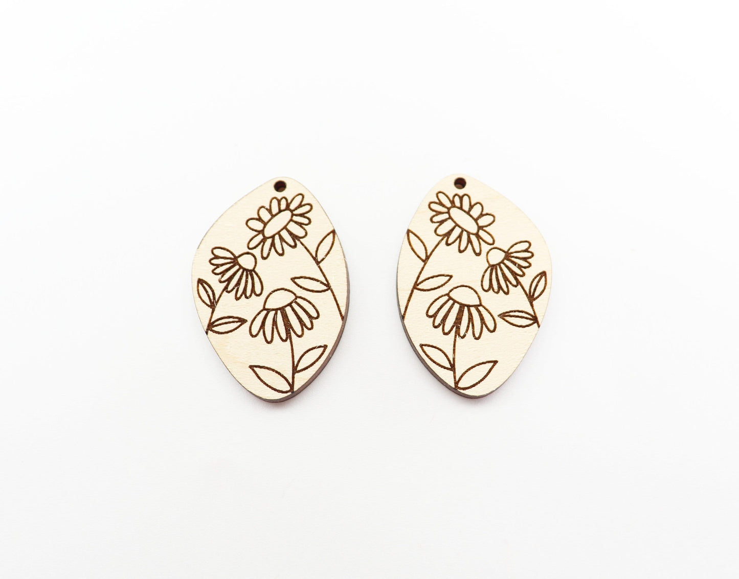 Floral earring blanks, wood blanks