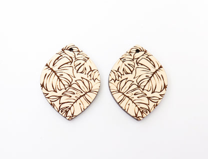 Leaf earring blanks, wood earrings