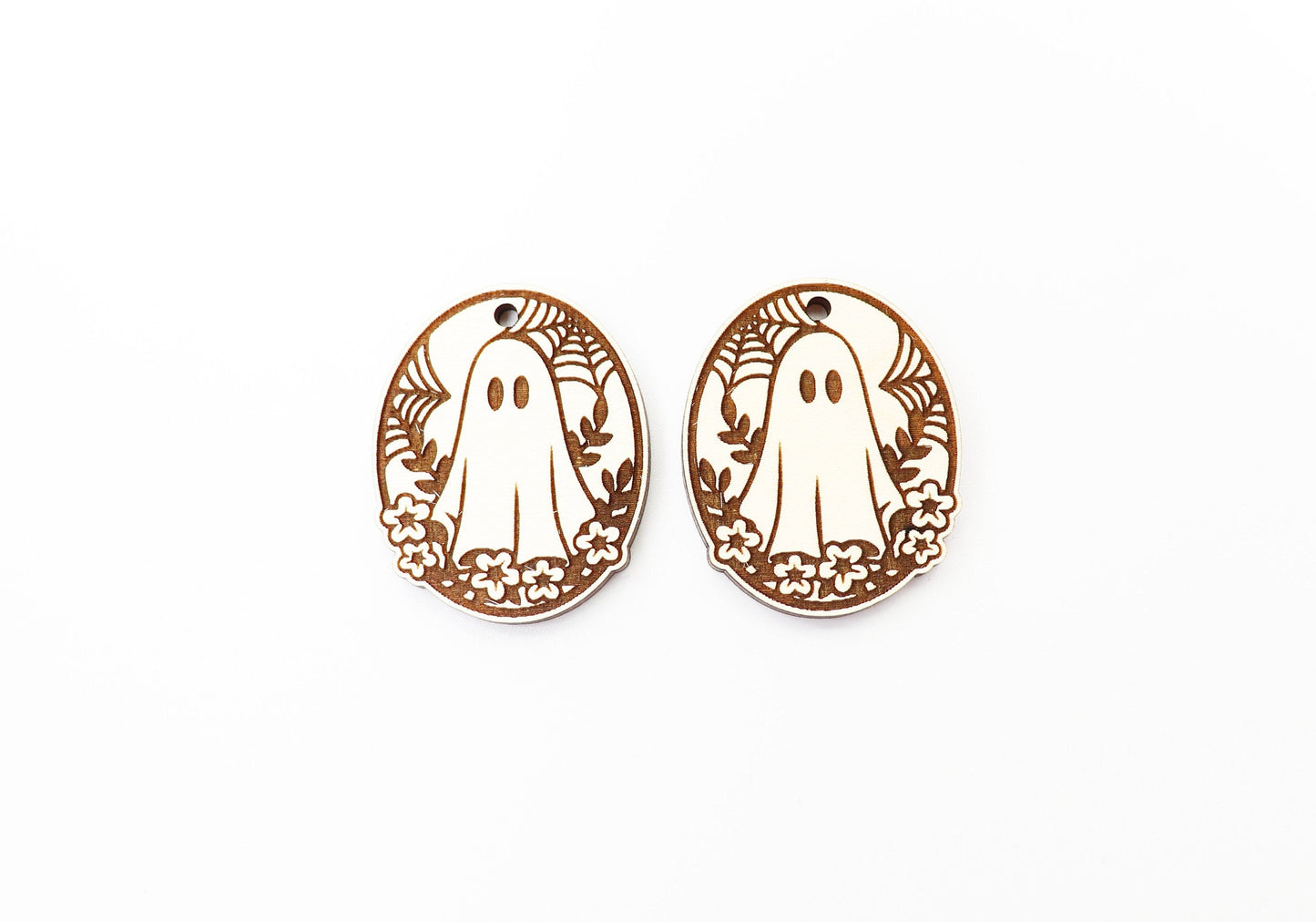 Ghost earring blanks, earring blanks, wood cutouts