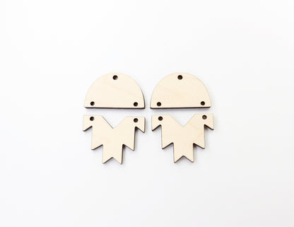 Aztec shaped earrings, earring blanks