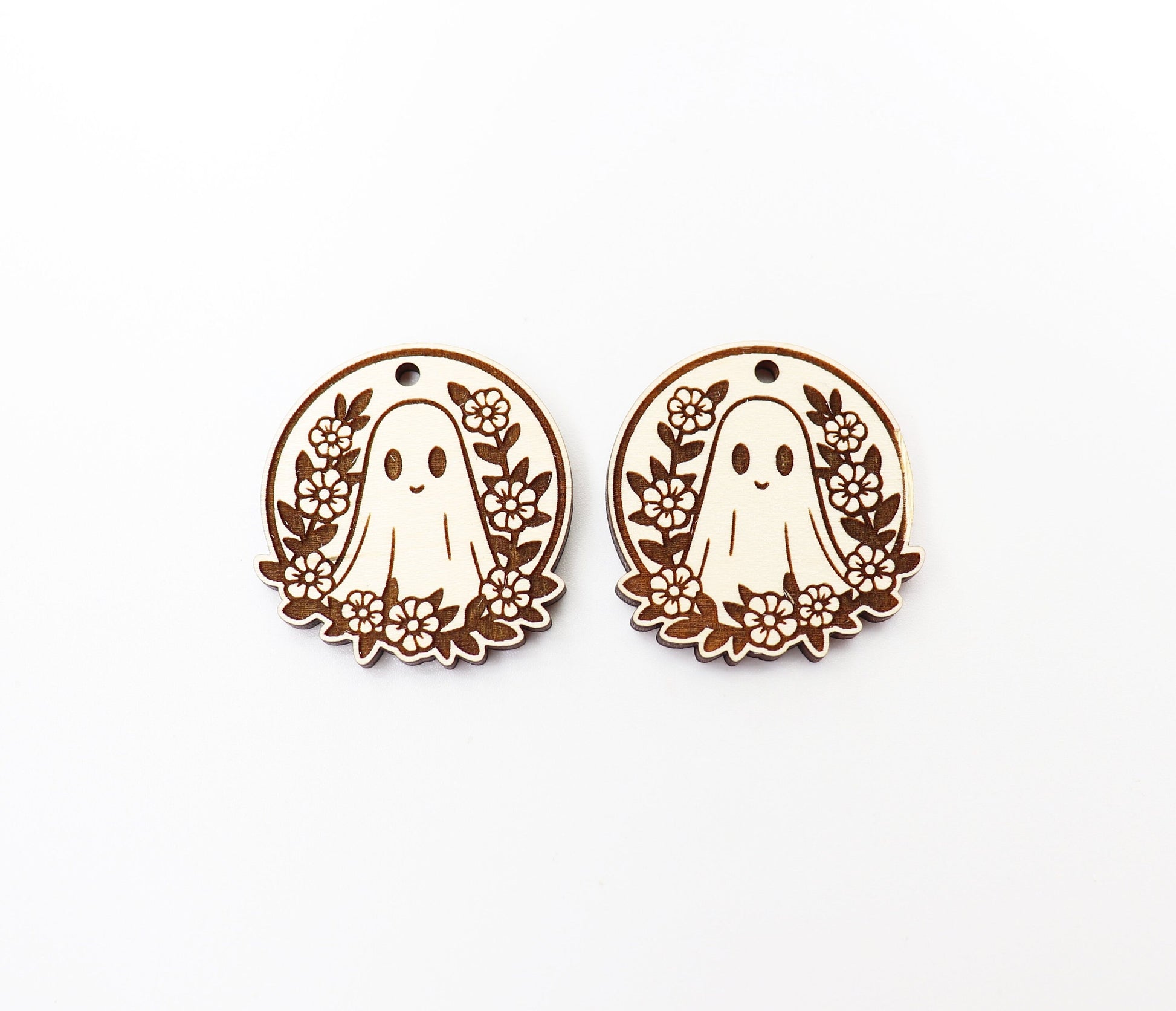 Ghost earring blanks, earring blanks, wood cutouts