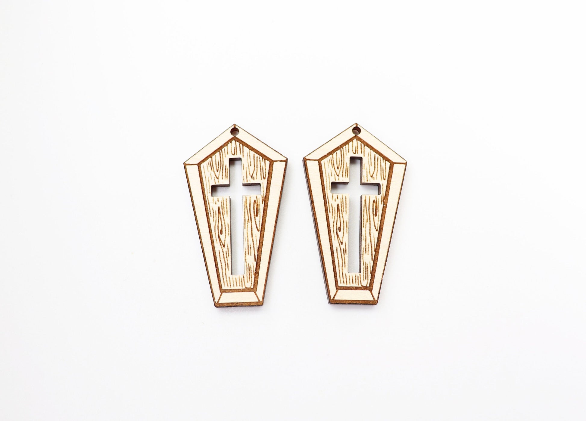 Coffin earrings, earring blanks