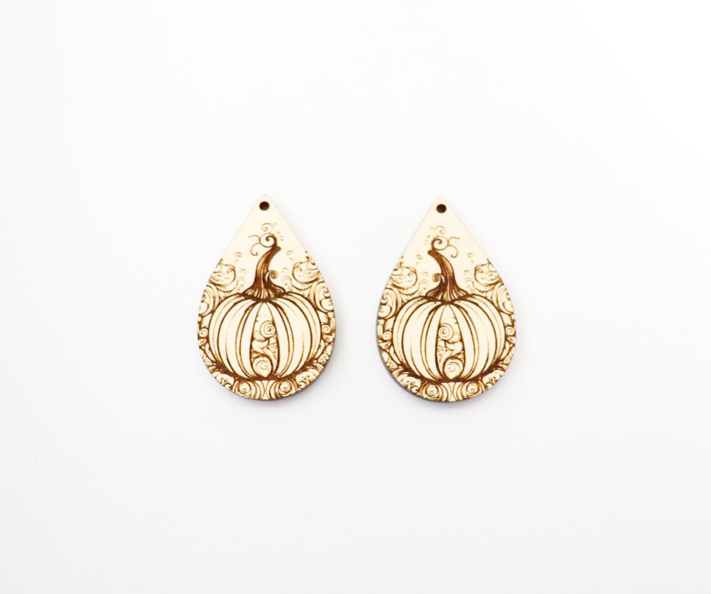 Pumpkin teardrop earring blanks, wood blanks