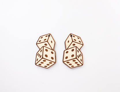 Dice earring blanks, earring blanks