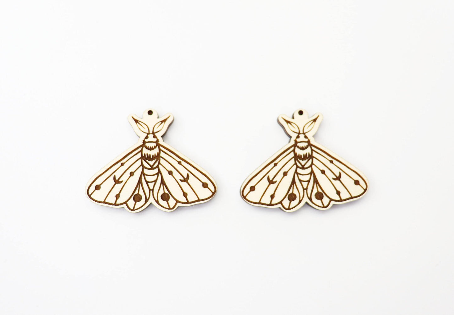 Moth Earring blanks, wood blanks