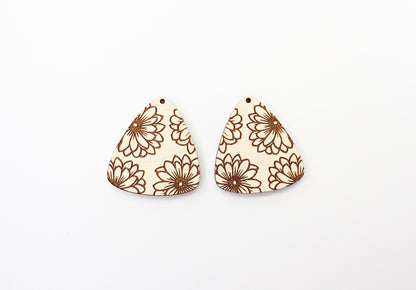 Floral earring blanks, DIY earrings, flower earrings, earring blanks, sold per set