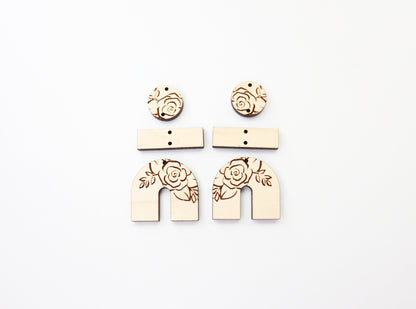 3 Piece Floral earring blanks