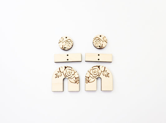 3 Piece Floral earring blanks