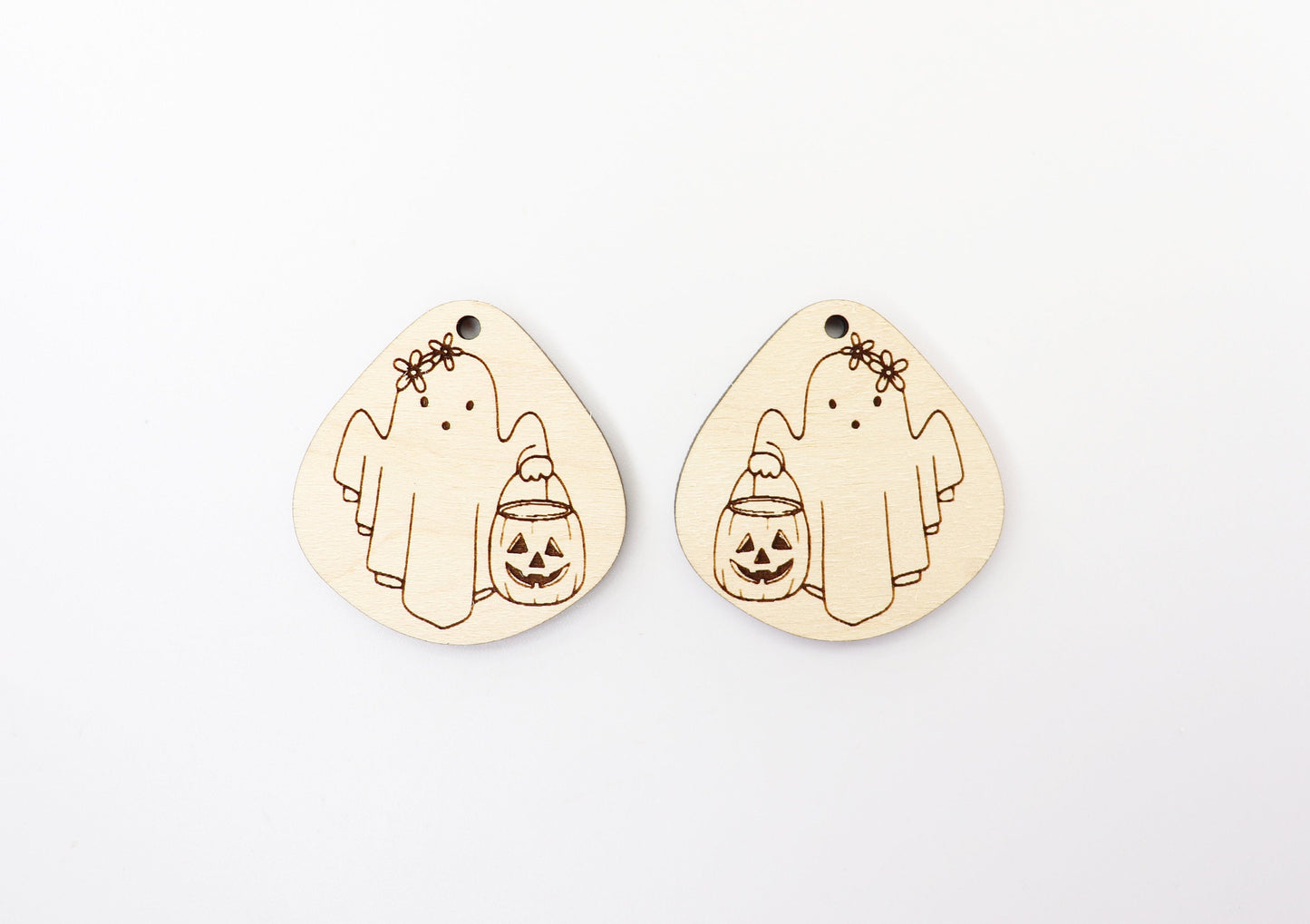 Ghost earring blanks, earring blanks, wood cutouts