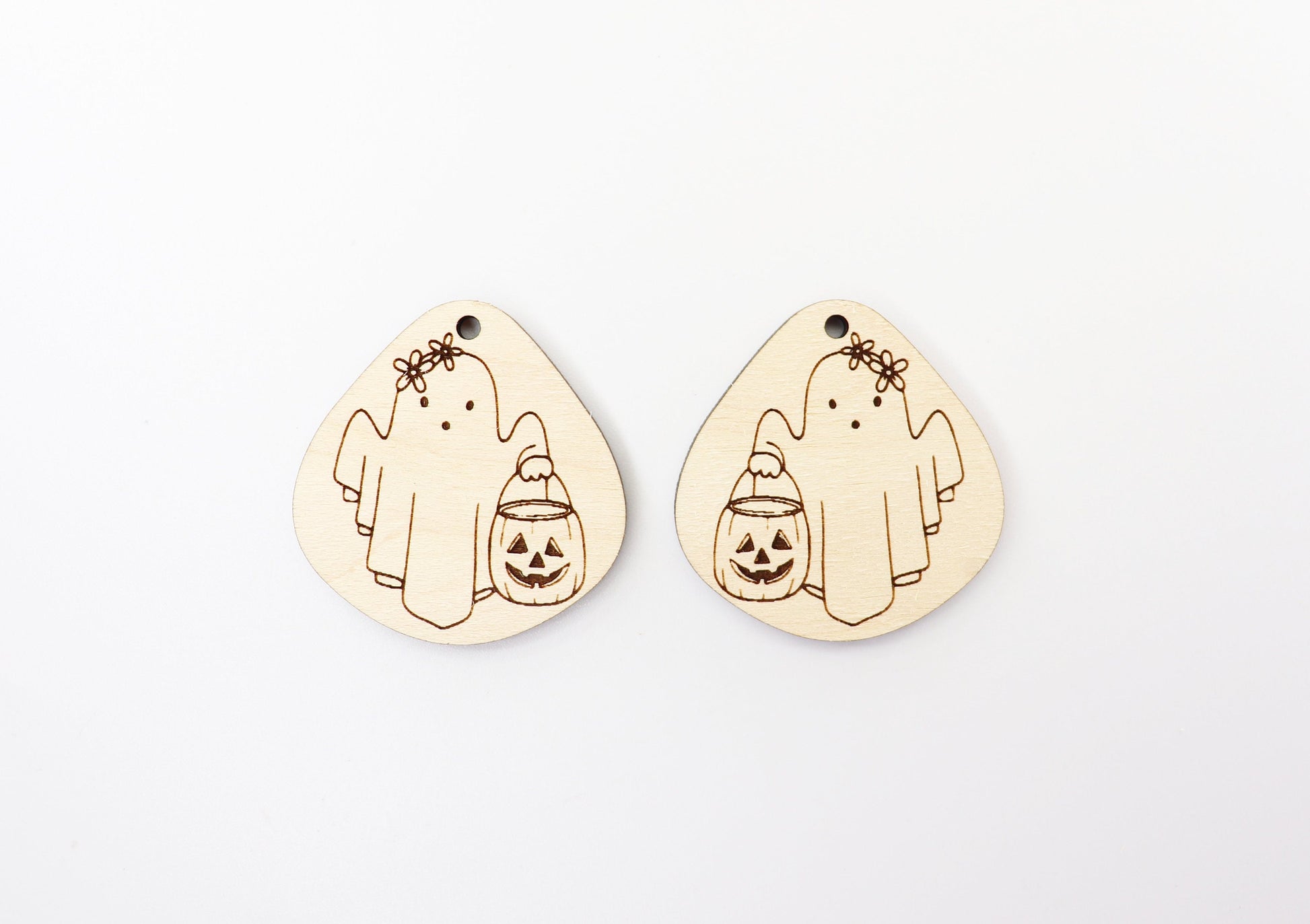 Ghost earring blanks, earring blanks, wood cutouts