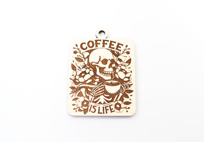 Coffee car charm blank, wood blanks